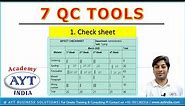 Check-Sheet | 1st 7 Quality Control Tools | 7 QC Tools | AYT India Academy