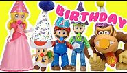 The Super Mario Bros Movie Princess Peach Birthday Party Surprise with Luigi, Toad, Bowser