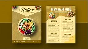 Restaurant Food Menu Design | Photoshop Tutorial