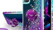 Silverback Galaxy A71 5G Case,[NOT fit A71 5G UW Verizon] Moving Liquid Holographic Sparkle Glitter Case with Kickstand, Bling Ring Stand Slim Samsung Galaxy A71 5G Case for Girls Women -Purple