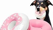 Donut Dog Chew Toy for Aggressive Chewer - Squeaky Dog Toy for Medium Large Breed, Nearly Indestructible TPR Tough Dog Toy with Milk Flavor, Durable Heavy Duty Dog Toy for Super Chewer Gift