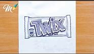 twix chocolate drawing easy | how to draw twix bar easy | twix bar drawing step by step