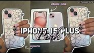 PINK iPHONE 15 PLUS UNBOXING + Accessories & Set Up | Vlogmas