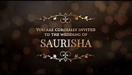 Wedding Invitation Video with Golden Text and Beautifull Song || RI-33