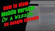 How to view Mobile Version of a Website on Google Chrome