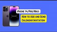 How to Add & Send Calendar Invitation on iPhone 14 Pro/Max