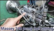 how to massey ferguson diesel pump fuel setting // massey 240 fuel pump