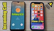 Incoming Call For Samsung Galaxy A20 VS iPhone 12 Pro IOS 14