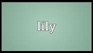 Lily Meaning