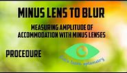 Minus lens to blur test/ Measuring amplitude of accommodation