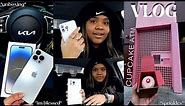 VLOG: come with me to get my iPhone 14 pro max unboxing + trying sprinkles cupcake atm.