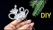 Making cute hairpin for bride - Wire Wrapping rhinestone hair clips