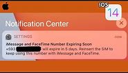 iMessage and FaceTime Number Expiring Soon Reinsert the SIM to keep Using this Number with iMessage