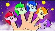 Unicorn Finger Family ☁🦄 | Learn Colors | Finger Family Rhymes And Kids Songs