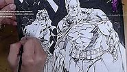 INKING BATMAN and CATWOMAN over SCOTT WILLIAMS--Art Stream with Jim Lee