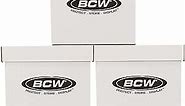 BCW 3ct 33 RPM Vinyl Record Storage Box | Vinyl Record Holder for Albums | Stackable Vinyl Record Storage | LP Album Storage | Vinyl Storage Organizer | Moving Box | 65-75 Records/Box