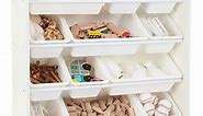 Humble Crew Cambridge Collection Kids Toy Storage Organizer with 12 Plastic Bins, White