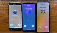 Samsung Galaxy S7 Edge vs Galaxy S9 Plus vs Galaxy Z Flip 5 Incoming Calls. Android 8, 10, 13 Dialer