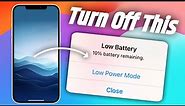 How To Disable Low Battery Warning On iPhone | How To Turn Off Low Battery Notification iPhone |