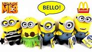 DESPICABLE ME 3 TALKING MINIONS PLUSH TOYS McDONALD'S HAPPY MEAL TOYS COLLECTION KID FULL SET 5 2017