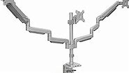 Mount-It! Triple Monitor Mount with USB and Audio Ports, 3 Monitor Desk Mount, Balanced Height Adjustable Triple Monitor Stand for Three Computer Screens 24 27 30 32 Inch VESA Screens, Gaming, Office