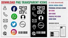 Transparent png social media icons free download | Bar code | QR code | Contact icons