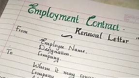 Employment contract renewal letter../writing a sample contract renewal letter // handwriting