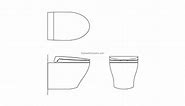 Wall Hung Toilet - Free CAD Drawings