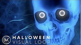 [1 Hour] Ghostly Floating Skulls: A Haunting Halloween Loop | Live Wallpaper & VJ Loop