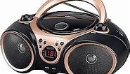 Jensen CD-490 Rose Gold Portable Boombox Sport Stereo CD Player with AM/FM Radio and Aux Line-in & Headphone Jack (Limited Edition Color)