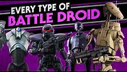 Every Battle Droid in Star Wars
