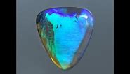Natural Lightning Ridge Crystal Opal Gem - Neon Aqua Blue Green Fire