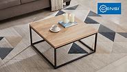 CENSI Modern Natural Oak Square Coffee Table 30 inch