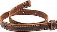 Buffalo Leather Rifle Gun Sling, Crazy Horse/Brown Stitch, Amish Handmade 1" Width - Made in The USA