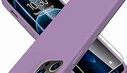 DorisMax for iPhone 12 Pro Max Case with Screen Protector - Upgraded Full Coverage Soft Liquid Silicone Cover for Womne Girls- Scratch-Proof Protective Phone Case 6.7 inch - Light Purple