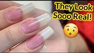 Hyper REALISTIC Nails with Acrylic 😳🤯 NEW NAIL TREND?💅🏼 NATURAL NAIL DUPE
