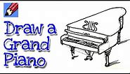 Learn how to draw a grand piano real easy | Step by Step with Easy, Spoken Instructions
