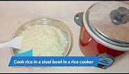 How to cook rice in a steel bowl in a rice cooker, stainless steel rice cooker