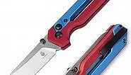 Kizer Hyper 3 Inches Folding Knife, Interchangeable Handle, S35VN Steel Blade Pocket Knife, Red & Blue Aluminium Handle, EDC Knife Ki3632A1