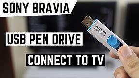 Sony Bravia TV Pen Drive Connection | USB Flash Drive Connect to TV