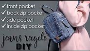 CUTE SMALL DIY BACKPACK Denim Design Old Jeans Recycle Idea