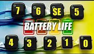 Apple Watch Series 7 VS Series 6, SE , 5, 4, 3, 2, 1, 0. Battery Life DRAIN Test.