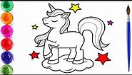 Awesome Unicorn Drawing, Painting & Coloring for Kids & Toddlers | Kids Art | How To Draw Unicorn ?