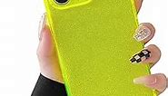 COCOMII Square Case Compatible with iPhone 12 Pro Max - Luxury, Slim, Glossy, Show Off The Original Beauty, Optional Glitter, Camera Protector, Easy to Hold, Anti-Scratch, Shockproof (Neon Yellow)