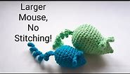Crochet Cat Toy, Crochet Mouse, Crochet Bigger Mouse Cat Toy #whattocrochetwithcotton