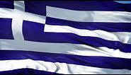 Greece Flag 5 Minutes Loop - FREE 4k Stock Footage - Realistic Greek Flag Wave Animation