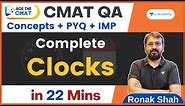 CMAT CET 2023 | Complete Clocks in 22 Mins | Ace the CMAT | Ronak Shah