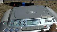 Sony CFD-S01 Radio CD And Cassette Player Recorder Silver Stereo Boombox
