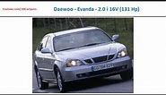 Daewoo - Evanda - 2.0 i 16V (131 Hp), Car Full Specs List