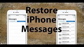 Restore Deleted/Lost Messages/iMessages to iPhone 11/X/8/8 Plus/7. 1 Click Only